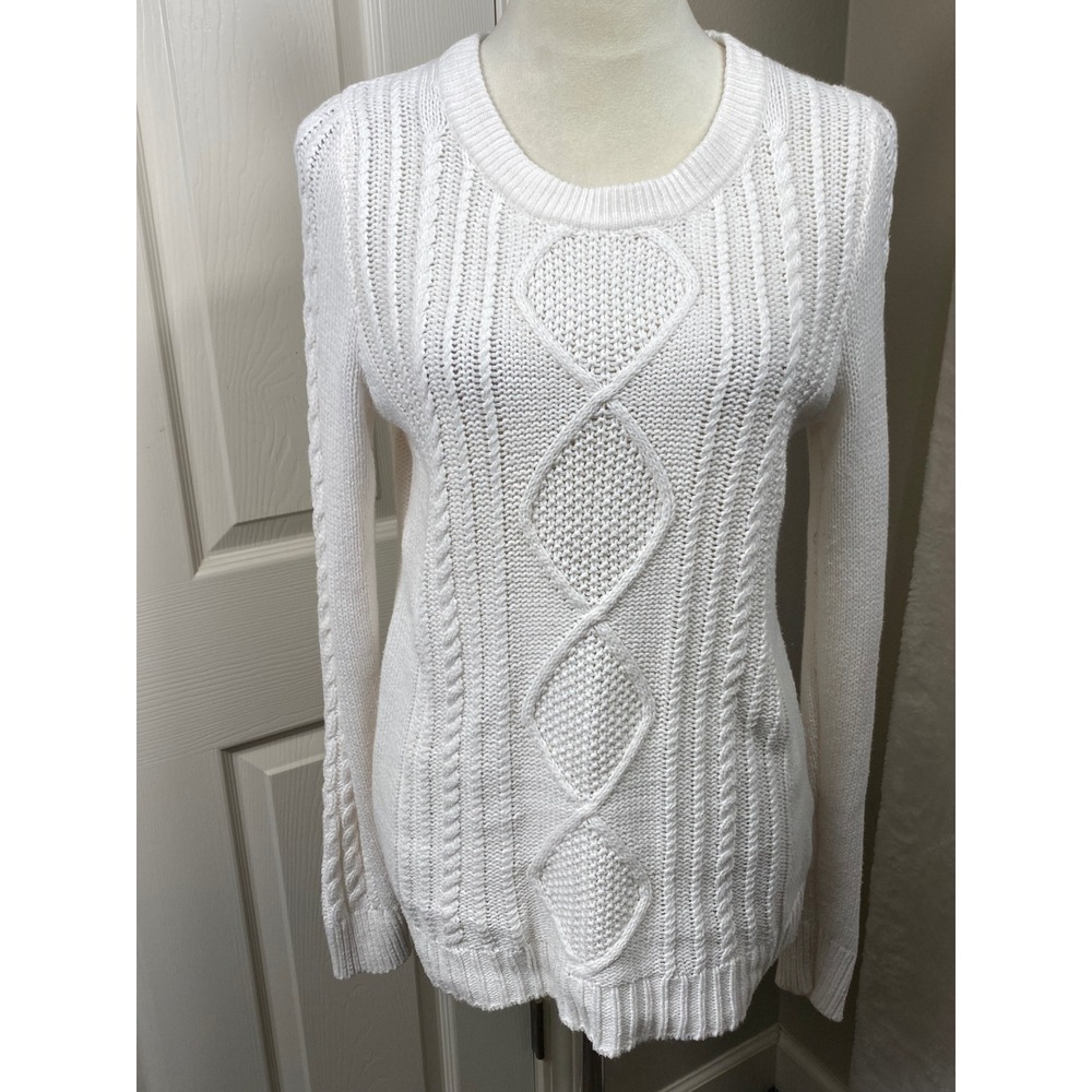 Old Navy Women's M Cable Knit Sweater Long Sleeve Warm Chunky Coastal Grandma‎